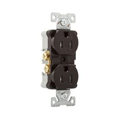 Main product image of Arrow Hart Heavy-Duty Industrial Duplex Receptacle, #14-10 Awg 15A 125V, Brown Face, Duplex, 5262B