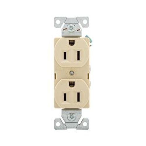 Main product image of Arrow Hart Heavy-Duty Industrial Duplex Receptacle, #14-10 Awg 15A 125V, Ivory Face, Duplex, 5262V