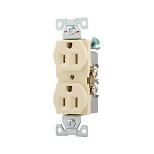 Main product image of Arrow Hart Heavy-Duty Industrial Duplex Receptacle, #14-10 Awg 15A 125V, Ivory Face, Duplex, 5262V