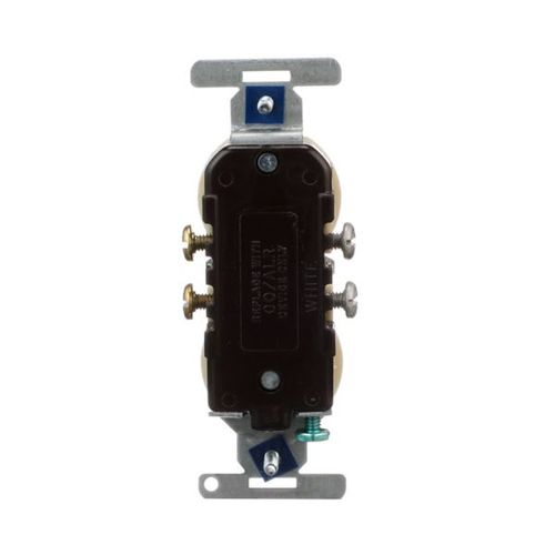 Main product image of Residential Grade Duplex Receptacle, #10 Awg, 15A, Flush, 125V, Side Wire, Ivory, Duplex, 5270V-BU