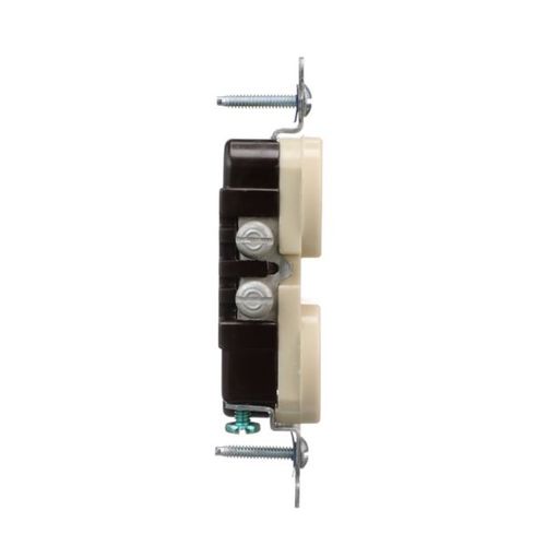 Main product image of Residential Grade Duplex Receptacle, #10 Awg, 15A, Flush, 125V, Side Wire, Ivory, Duplex, 5270V-BU