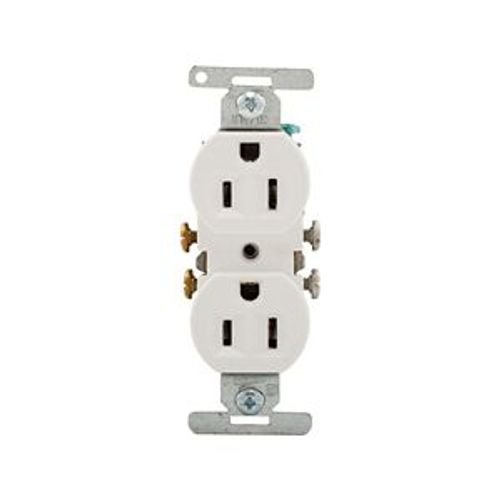 Main product image of Residential Grade Duplex Receptacle, #10 Awg, 15A, Flush, 125V, Side Wire, White, Duplex, 5270W-BU
