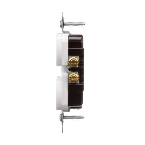 Main product image of Residential Grade Duplex Receptacle, #10 Awg, 15A, Flush, 125V, Side Wire, White, Duplex, 5270W-BU