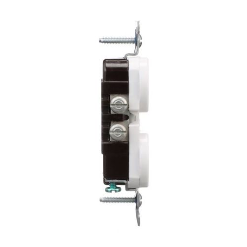 Main product image of Residential Grade Duplex Receptacle, #10 Awg, 15A, Flush, 125V, Side Wire, White, Duplex, 5270W-BU
