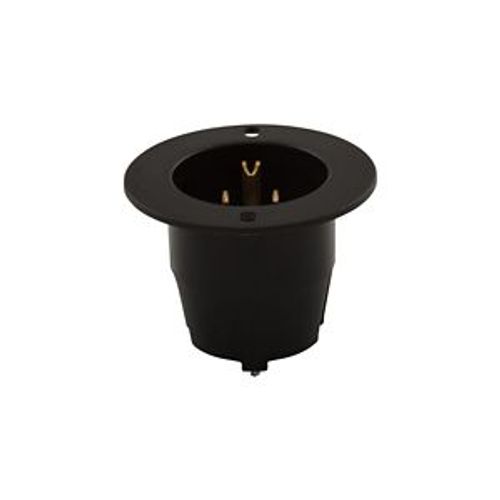 Main product image of Arrow Hart Straight Blade Flanged Inlet, #16-12 Awg 15A, 125V, Black, 5-15P, 2-Pole 3-Wire, 5278C