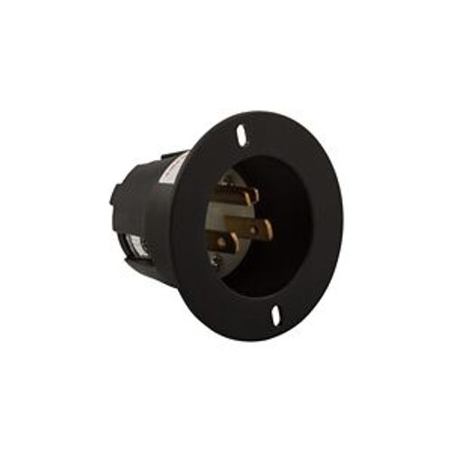 Main product image of Arrow Hart Straight Blade Flanged Inlet, #16-12 Awg 15A, 125V, Black, 5-15P, 2-Pole 3-Wire, 5278C