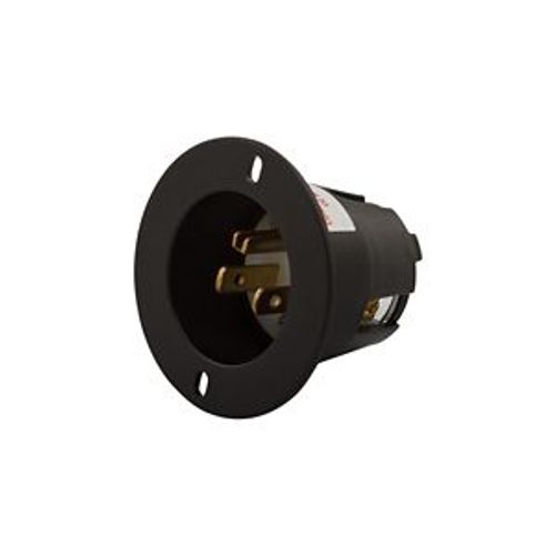 Main product image of Arrow Hart Straight Blade Flanged Inlet, #16-12 Awg 15A, 125V, Black, 5-15P, 2-Pole 3-Wire, 5278C