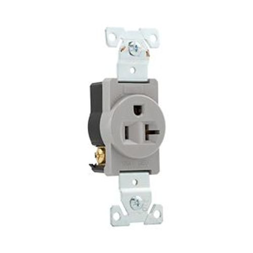 Main product image of Arrow Hart Extra Heavy-Duty Industrial Grade Single Receptacle, #14-10 Awg 20A 125V, Gray, 5-20R, 5361GY