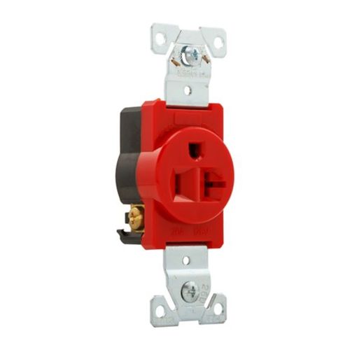 Main product image of Arrow Hart Extra Heavy-Duty Industrial Grade Single Receptacle, #14-10 Awg 20A, 125V, Red, 5-20R, 5361RD