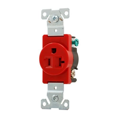 Main product image of Arrow Hart Extra Heavy-Duty Industrial Grade Single Receptacle, #14-10 Awg 20A, 125V, Red, 5-20R, 5361RD
