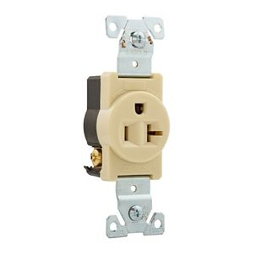 Main product image of Arrow Hart Extra Heavy-Duty Industrial Single Receptacle, #14-10 Awg 20A 125V, Ivory, 5-20R, 5361V