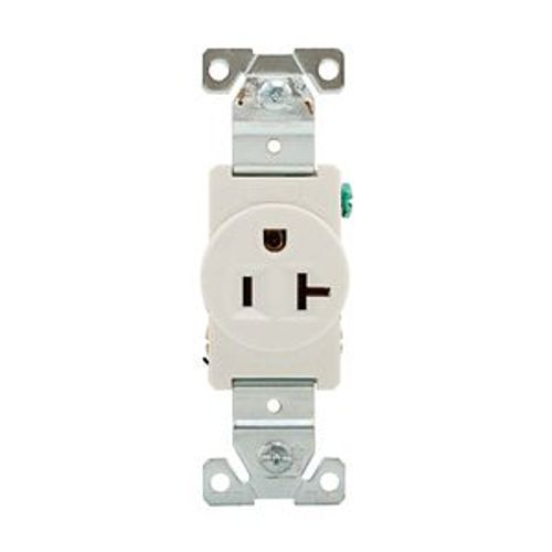 Main product image of Arrow Hart Extra Heavy-Duty Industrial Single Receptacle, #14-10 Awg 20A 125V, White, 5-20R, 5361W