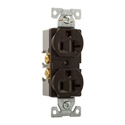 Main product image of Arrow Hart Heavy-Duty Industrial Duplex Receptacle, #14-10 Awg 20A 125V, Brown, 5-20R, Duplex, 5362B