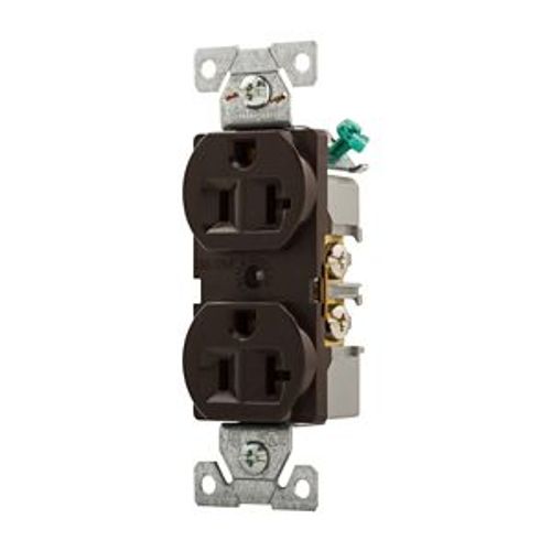 Main product image of Arrow Hart Heavy-Duty Industrial Duplex Receptacle, #14-10 Awg 20A 125V, Brown, 5-20R, Duplex, 5362B