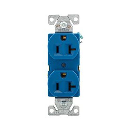 Main product image of Arrow Hart Heavy-Duty Industrial Grade Duplex Receptacle, #14 To 10 Awg 20A, 125V, Blue, 5-20R, 5362BL