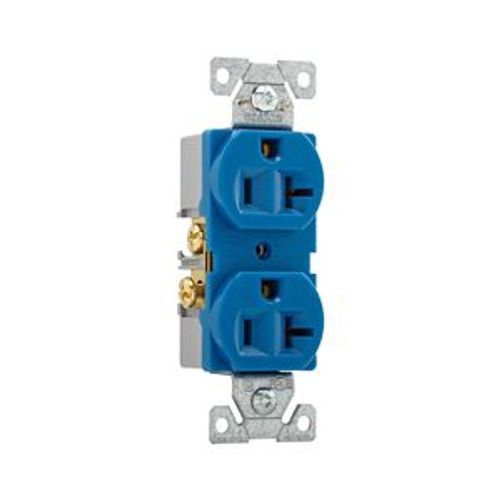 Main product image of Arrow Hart Heavy-Duty Industrial Grade Duplex Receptacle, #14 To 10 Awg 20A, 125V, Blue, 5-20R, 5362BL