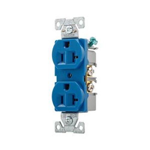 Main product image of Arrow Hart Heavy-Duty Industrial Grade Duplex Receptacle, #14 To 10 Awg 20A, 125V, Blue, 5-20R, 5362BL