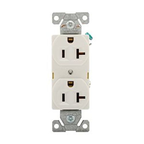 Main product image of Arrow Hart Heavy-Duty Industrial Duplex Receptacle, #14-10 Awg 20A 125V, White, 5-20R, Duplex, 5362W