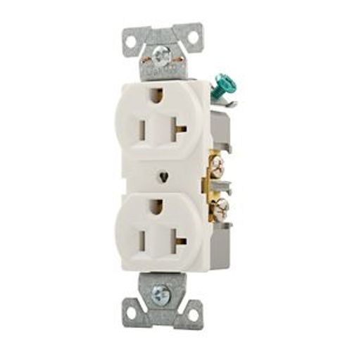Main product image of Arrow Hart Heavy-Duty Industrial Duplex Receptacle, #14-10 Awg 20A 125V, White, 5-20R, Duplex, 5362W