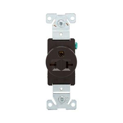 Main product image of Arrow Hart Industrial Single Receptacle, #14-10 Awg 20A, 250V, Brown, 6-20R, 5461B