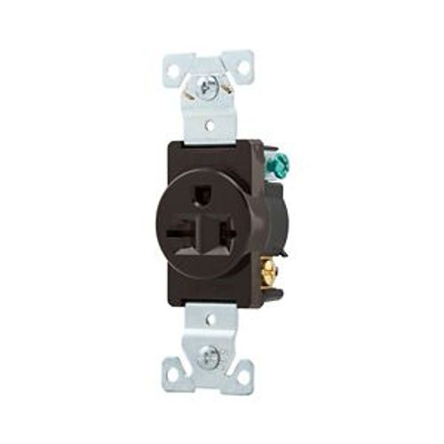Main product image of Arrow Hart Industrial Single Receptacle, #14-10 Awg 20A, 250V, Brown, 6-20R, 5461B