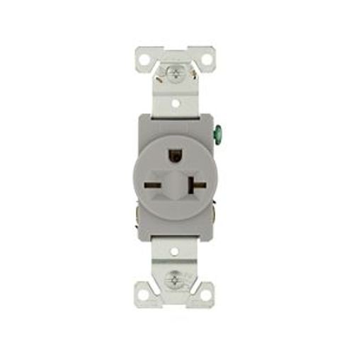 Main product image of Arrow Hart Industrial Single Receptacle, #14-10 Awg 20A, 250V, Gray, 6-20R, 5461GY