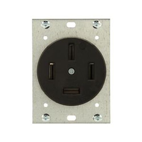 Main product image of Receptacle, #12 -4 Awg 60A, 120/208V, Back, Black, Nema 18-60R, 4-Pole, 4-Wire, 3-Phase, Power, 5515N