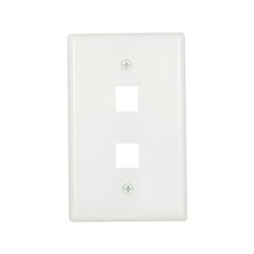 Main product image of Modular Wallplate, 2 Port Modular, Midsize, Wh, 5520W-MSP