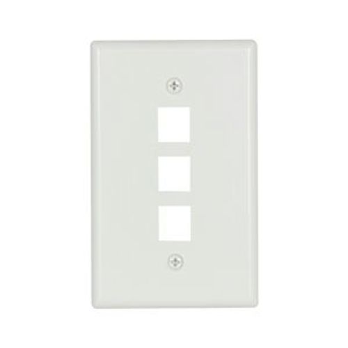 Main product image of Modular Wallplate, 3 Port Modular, Midsize, Wh, 5530W-MSP