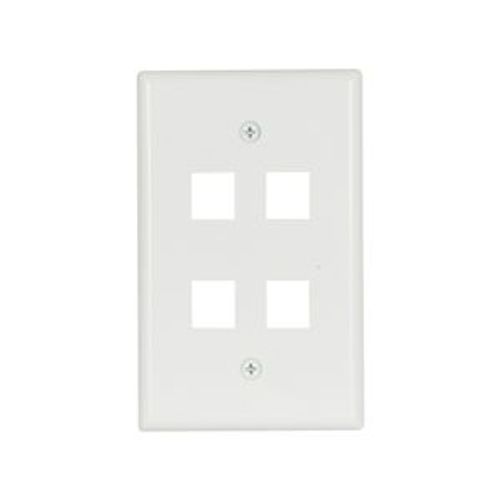 Main product image of Modular Wallplate, 4 Port Modular, Midsize, Wh, 5540W-MSP