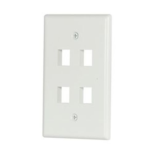 Main product image of Modular Wallplate, 4 Port Modular, Midsize, Wh, 5540W-MSP