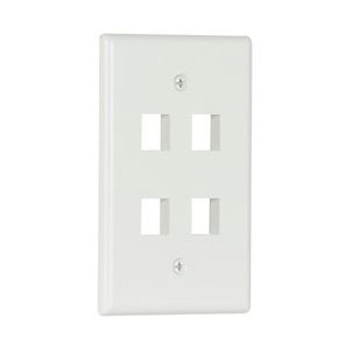 Main product image of Modular Wallplate, 4 Port Modular, Midsize, Wh, 5540W-MSP