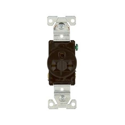 Main product image of Arrow Hart Industrial Single Receptacle, #14-10 Awg 15A, 250V, Brown, 6-15R, 5661B