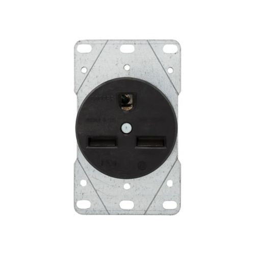 Main product image of Receptacle, #12 -4 Awg, 30A, Flush, 250V, Back, Black, Nema 6-30R, 2-Pole 3-Wire, 5700N
