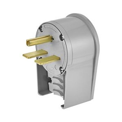 Main product image of Arrow Hart Extra Heavy-Duty Angled Plug, #12-4 Awg 30A, 250V, Gray, 6-30P, 2-Pole 3-Wire, Screw, 5701AN