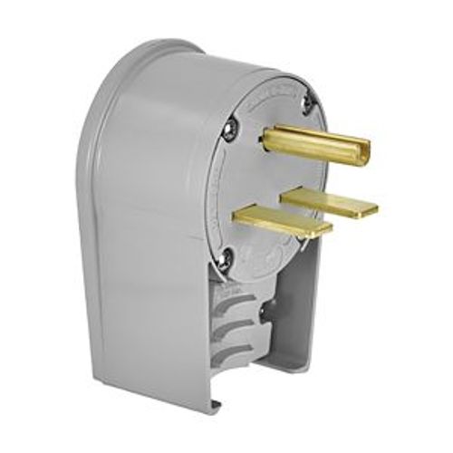 Main product image of Arrow Hart Extra Heavy-Duty Angled Plug, #12-4 Awg 30A, 250V, Gray, 6-30P, 2-Pole 3-Wire, Screw, 5701AN