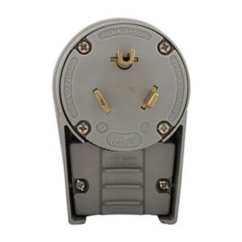 Main product image of Arrow Hart Extra Heavy-DutyAngled Plug, #12-4Awg 50A, 277V, Gray, 7-50P, 2-Pole 3-Wire, Screw, 5705AN