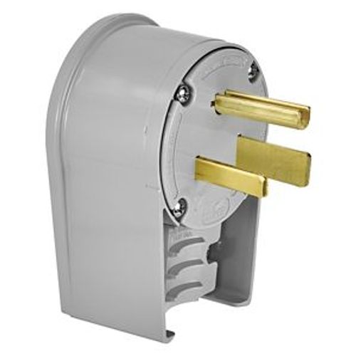 Main product image of Arrow Hart Extra Heavy-DutyAngled Plug, #12-4Awg 50A, 250V, Gray, 6-50P, 2-Pole 3-Wire, Screw, 5710AN