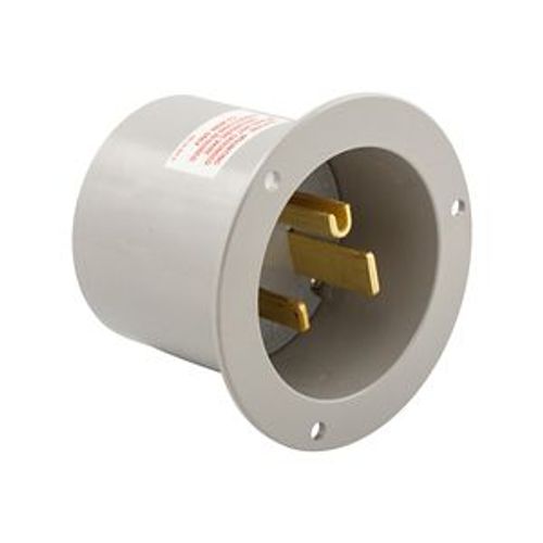 Main product image of Arrow Hart Flanged Inlet, #12-4Awg, 50A, 250V, Gray, 6-50P, 2-Pole 3-Wire, Grounding, Screw, 5710NFI