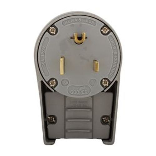 Main product image of Arrow Hart Extra Heavy-DutyAngled Plug, #12-4Awg 50A, 125V, Gray, 5-50P, 2-Pole 3-Wire, Screw, 5712AN