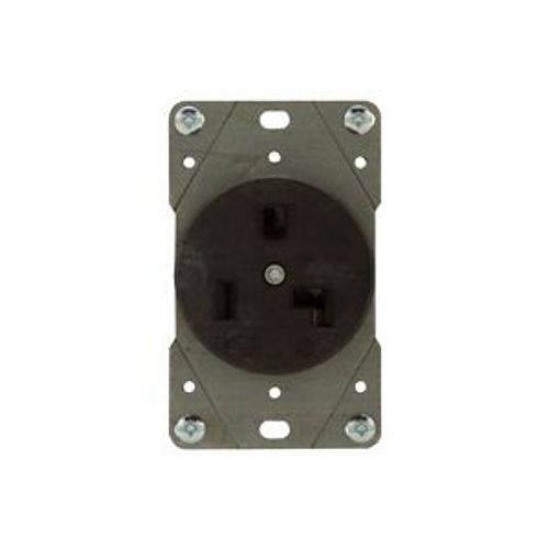 Main product image of Receptacle, #12 -4 Awg, 30A, Flush, 125V, Back, Black, Nema 5-30R, 2-Pole 3-Wire, 5716N