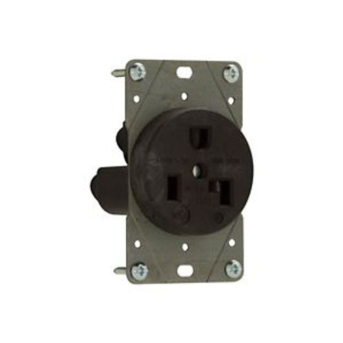 Main product image of Receptacle, #12 -4 Awg, 30A, Flush, 125V, Back, Black, Nema 5-30R, 2-Pole 3-Wire, 5716N