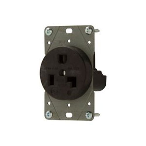 Main product image of Receptacle, #12 -4 Awg, 30A, Flush, 125V, Back, Black, Nema 5-30R, 2-Pole 3-Wire, 5716N