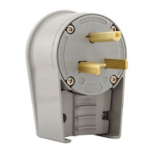 Main product image of Arrow Hart Extra Heavy-Duty Angled Plug, #12-4 Awg 30A, 125V, Gray, 5-30P, 2-Pole 3-Wire, Screw, 5717AN