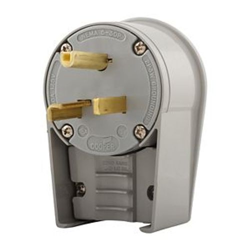 Main product image of Arrow Hart Extra Heavy-Duty Angled Plug, #12-4 Awg 30A, 125V, Gray, 5-30P, 2-Pole 3-Wire, Screw, 5717AN