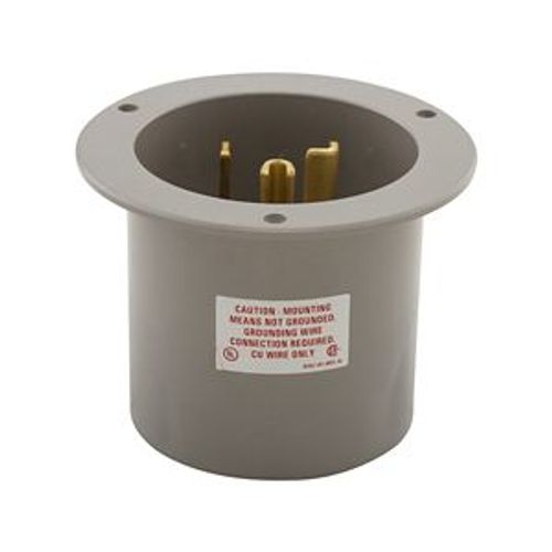 Main product image of Arrow Hart Flanged Inlet, #12-4 Awg, 30A, 125V, Gray, 5-30P, 2-Pole 3-Wire, Grounding, Screw, 5717NFI