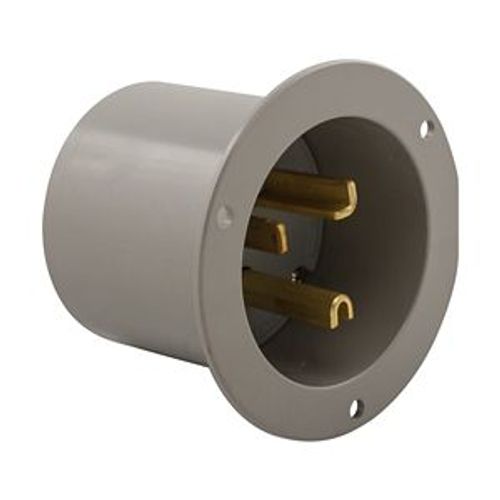 Main product image of Arrow Hart Flanged Inlet, #12-4 Awg, 30A, 125V, Gray, 5-30P, 2-Pole 3-Wire, Grounding, Screw, 5717NFI