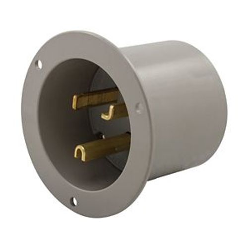Main product image of Arrow Hart Flanged Inlet, #12-4 Awg, 30A, 125V, Gray, 5-30P, 2-Pole 3-Wire, Grounding, Screw, 5717NFI