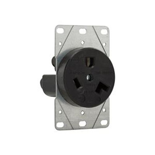 Main product image of Receptacle, #12 -4 Awg, 30A, Flush, 277V, Back, Black, Nema 7-30R, 2-Pole 3-Wire, 5795N