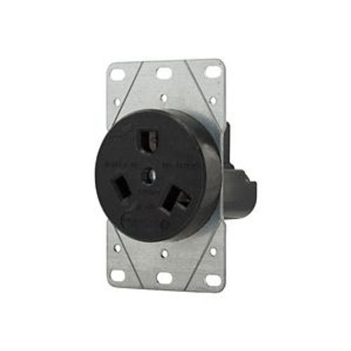 Main product image of Receptacle, #12 -4 Awg, 30A, Flush, 277V, Back, Black, Nema 7-30R, 2-Pole 3-Wire, 5795N